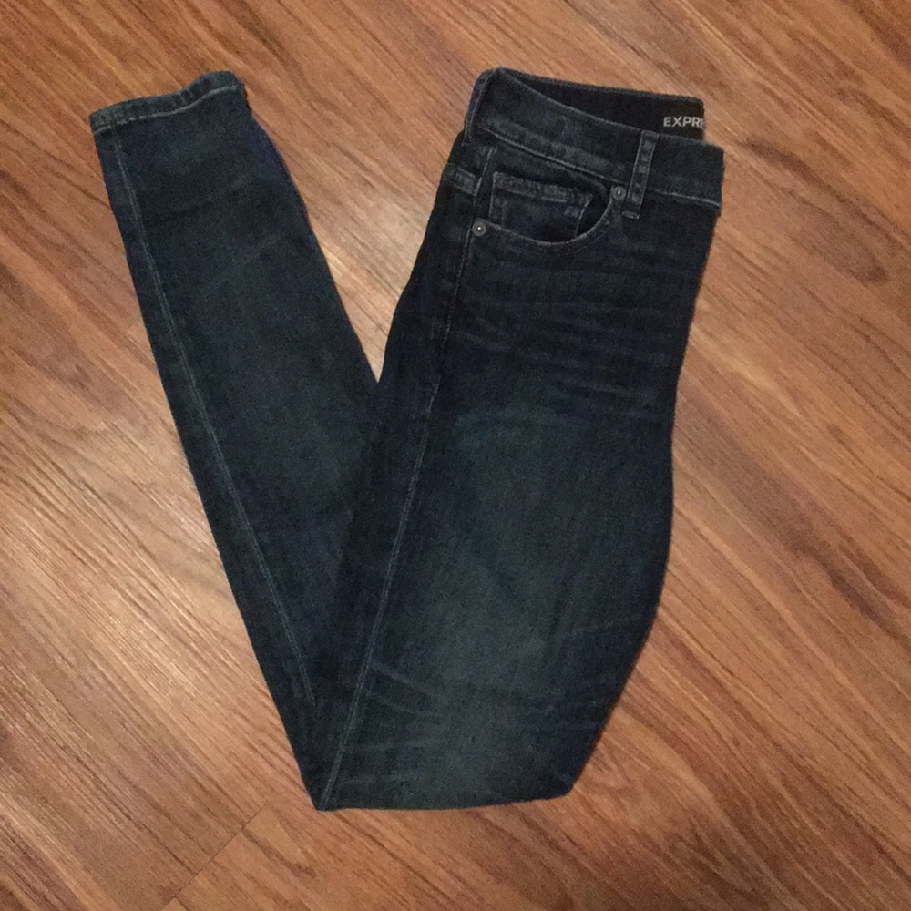 Size 2 Express high rise skinny jeans, worn once